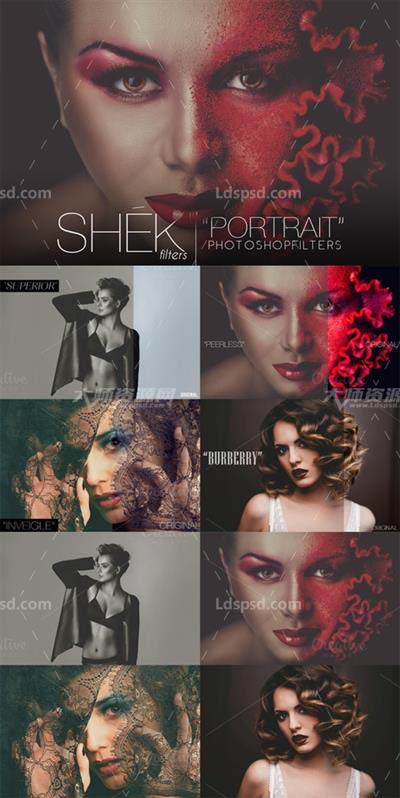 Portrait Photoshop Actions,PS动作－色调映射(4种效果)